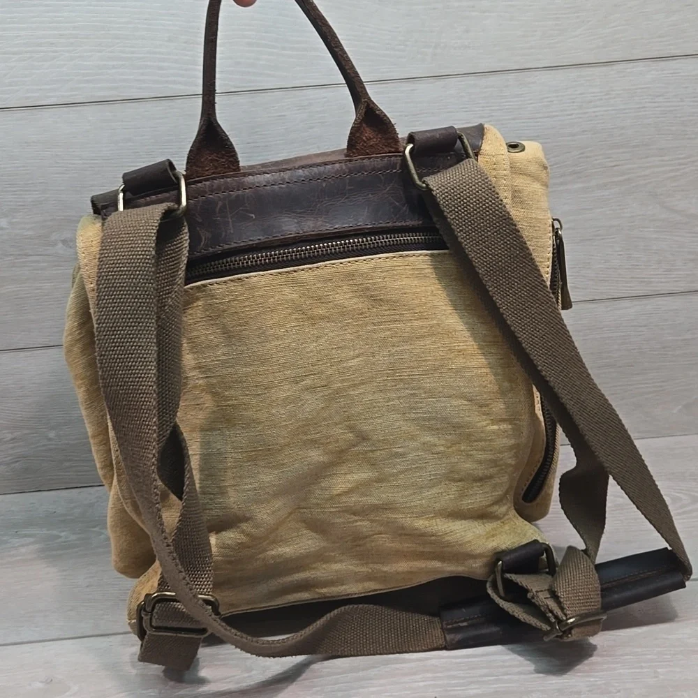 Vintage Selina Vaughan Royal Quality Brown& Tan Men's Bag Backpack